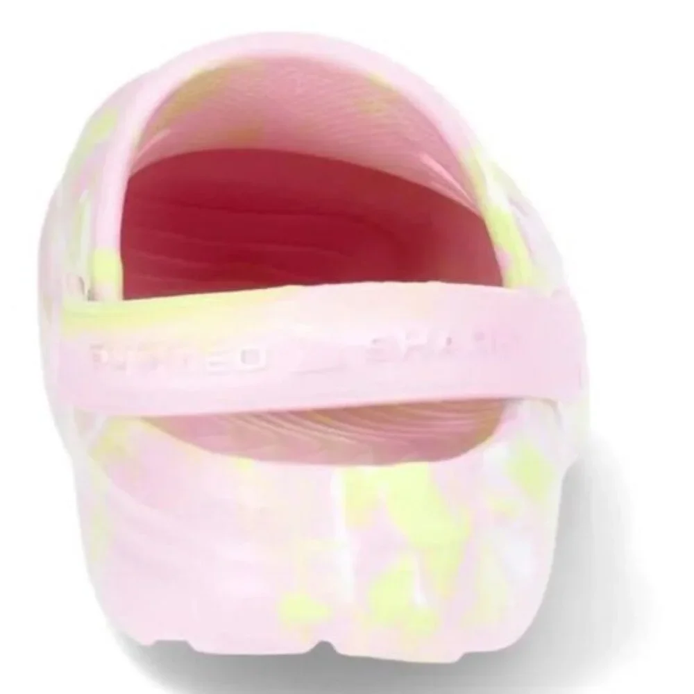 Rugged Shark LITTLE GIRL Clogs SIZE 2 Pink Yellow Waterproof NEW